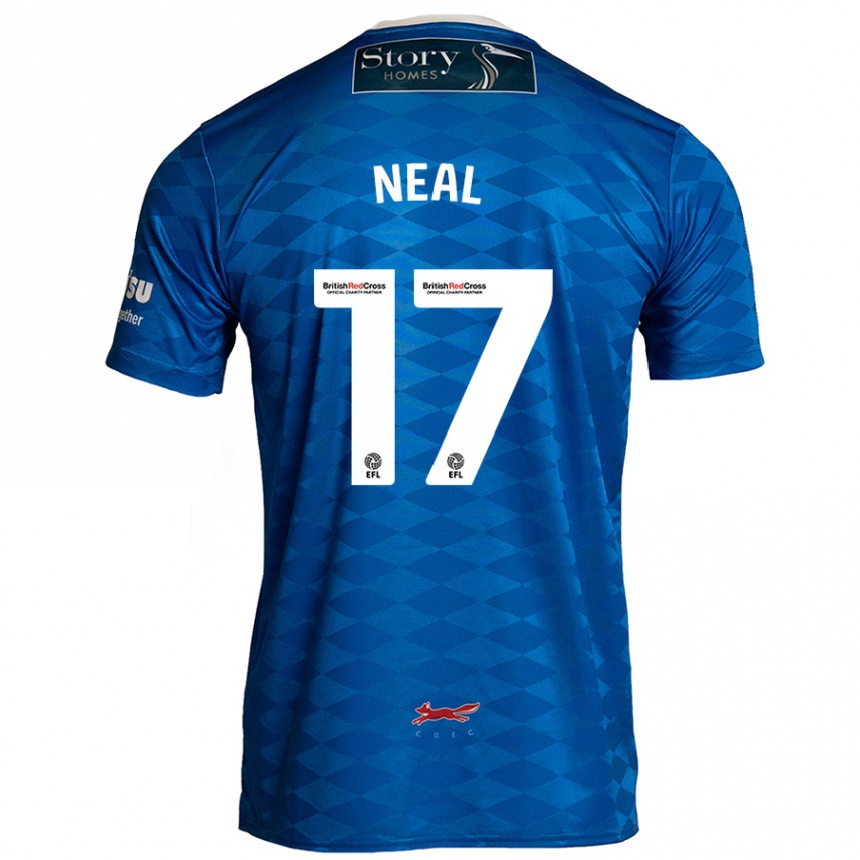 Kinder Fußball Harrison Neal #17 Blau Heimtrikot Trikot 2024/25 T-Shirt Luxemburg