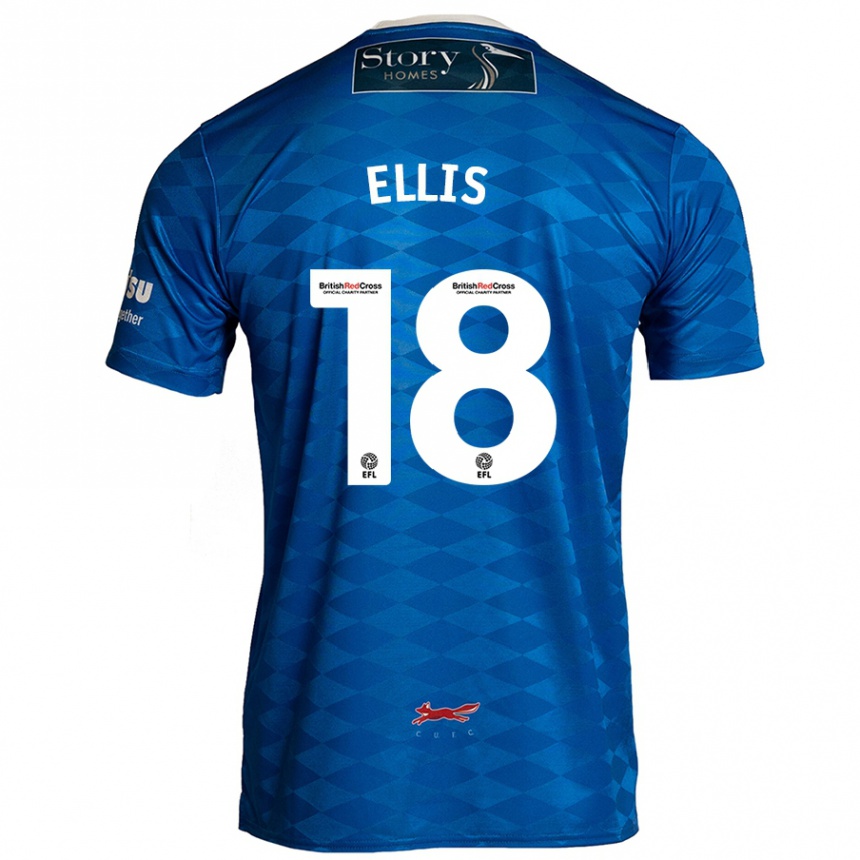 Kinder Fußball Jack Ellis #18 Blau Heimtrikot Trikot 2024/25 T-Shirt Luxemburg