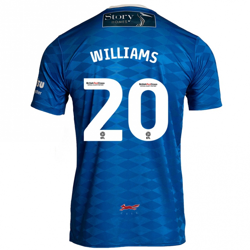 Kinder Fußball Ben Williams #20 Blau Heimtrikot Trikot 2024/25 T-Shirt Luxemburg