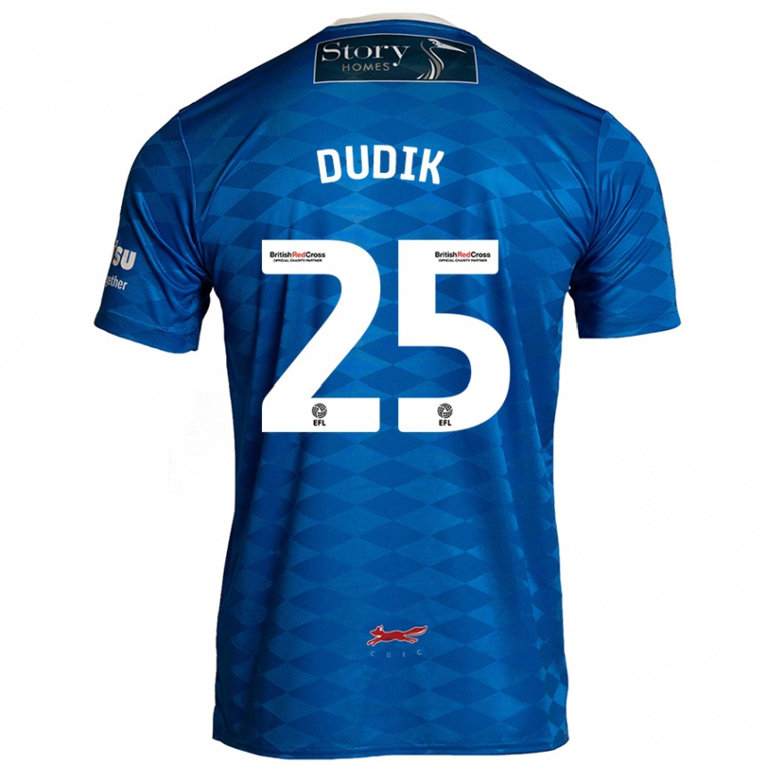 Kinder Fußball Anton Dudik #25 Blau Heimtrikot Trikot 2024/25 T-Shirt Luxemburg