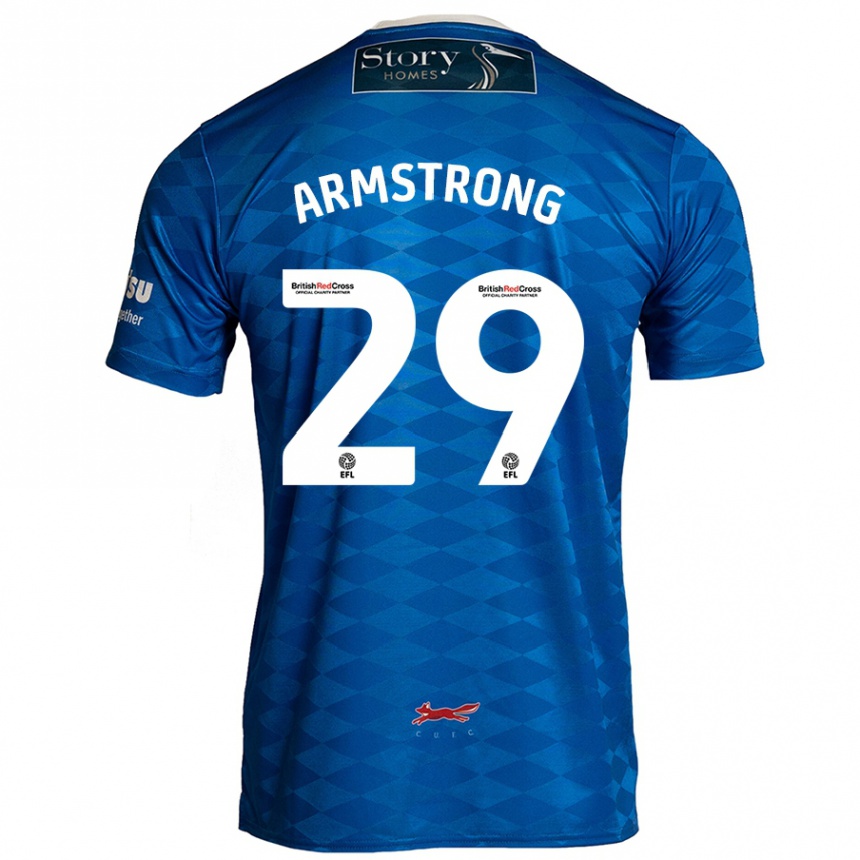 Kinder Fußball Luke Armstrong #29 Blau Heimtrikot Trikot 2024/25 T-Shirt Luxemburg