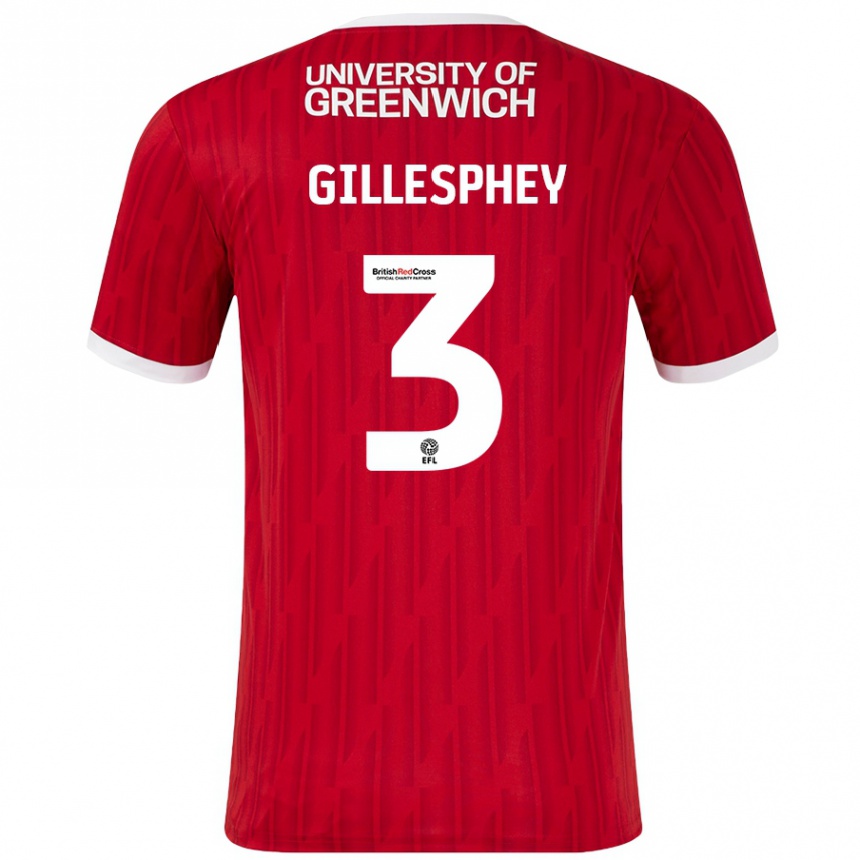 Kinder Fußball Macaulay Gillesphey #3 Rot Weiß Heimtrikot Trikot 2024/25 T-Shirt Luxemburg