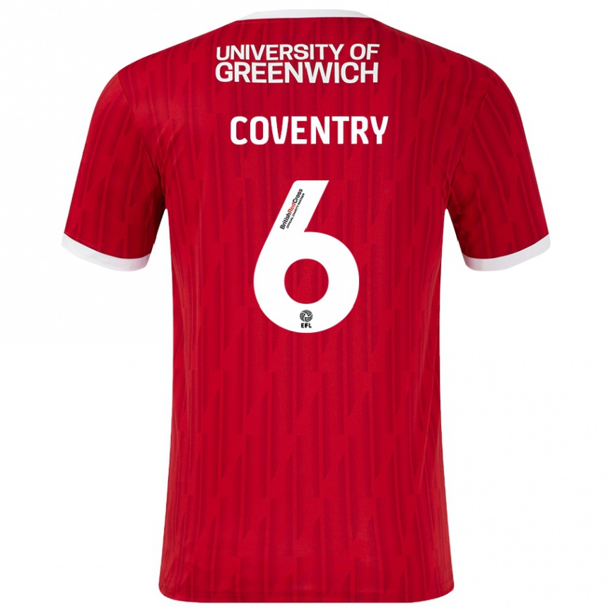 Kinder Fußball Conor Coventry #6 Rot Weiß Heimtrikot Trikot 2024/25 T-Shirt Luxemburg