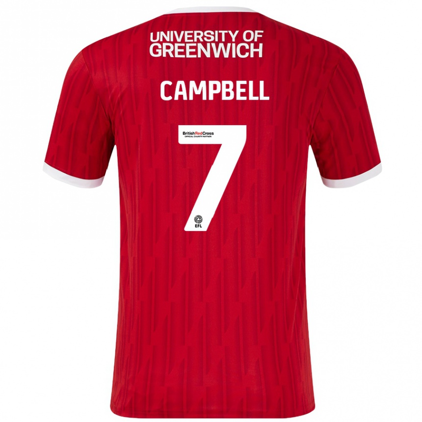 Kinder Fußball Tyreece Campbell #7 Rot Weiß Heimtrikot Trikot 2024/25 T-Shirt Luxemburg