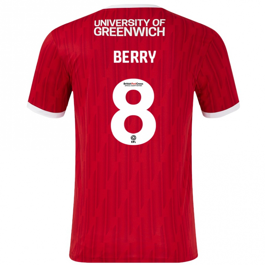 Kinder Fußball Luke Berry #8 Rot Weiß Heimtrikot Trikot 2024/25 T-Shirt Luxemburg