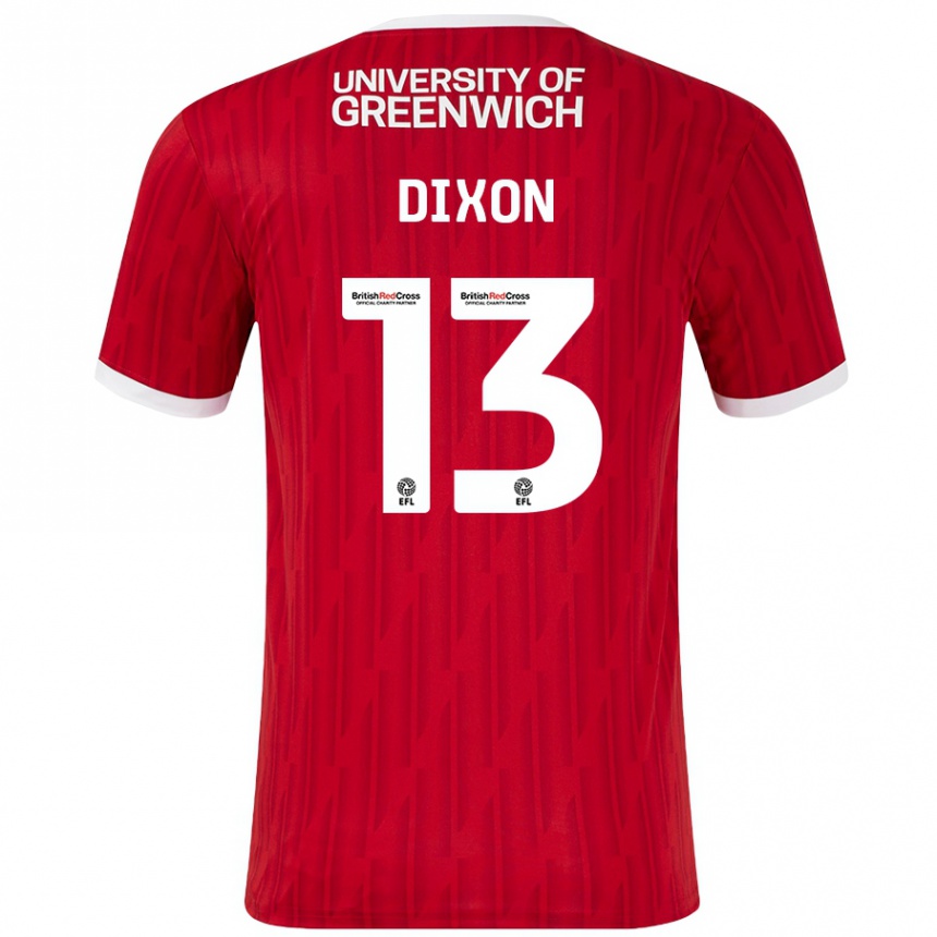 Kinder Fußball Kaheim Dixon #13 Rot Weiß Heimtrikot Trikot 2024/25 T-Shirt Luxemburg