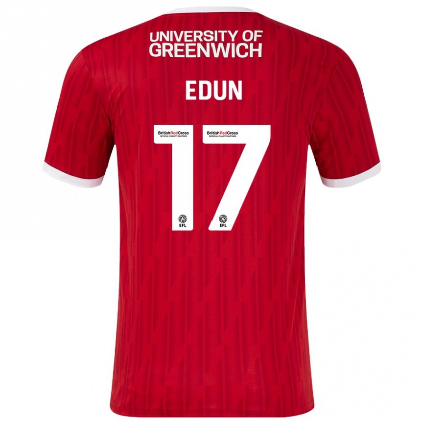 Kinder Fußball Tayo Edun #17 Rot Weiß Heimtrikot Trikot 2024/25 T-Shirt Luxemburg