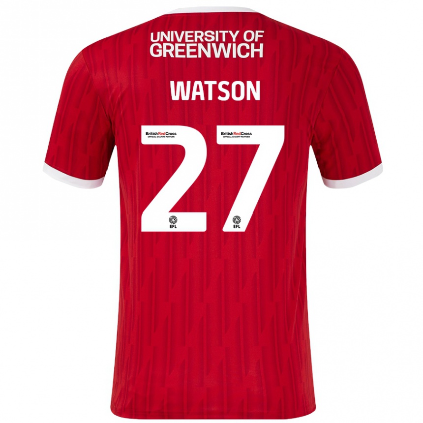 Kinder Fußball Tennai Watson #27 Rot Weiß Heimtrikot Trikot 2024/25 T-Shirt Luxemburg