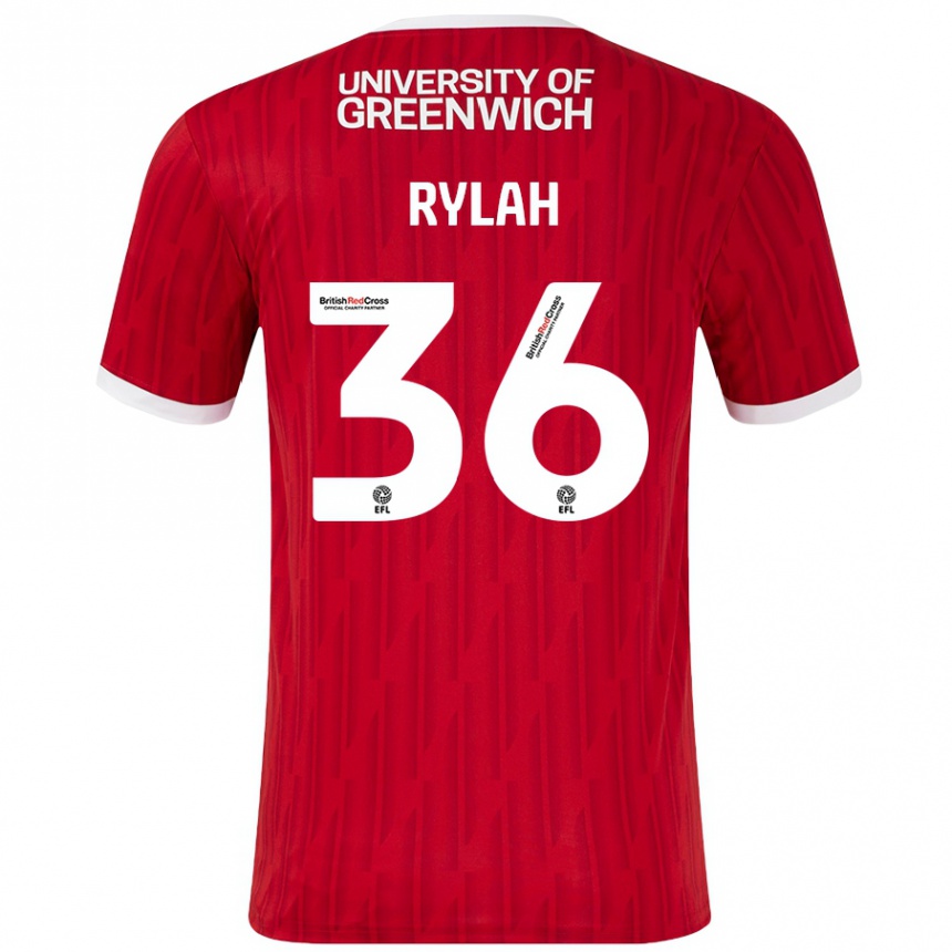 Kinder Fußball Henry Rylah #36 Rot Weiß Heimtrikot Trikot 2024/25 T-Shirt Luxemburg