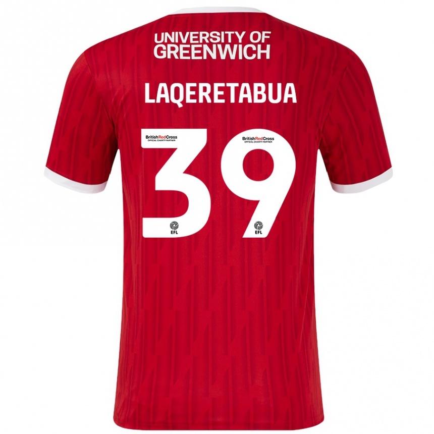 Kinder Fußball Josh Laqeretabua #39 Rot Weiß Heimtrikot Trikot 2024/25 T-Shirt Luxemburg