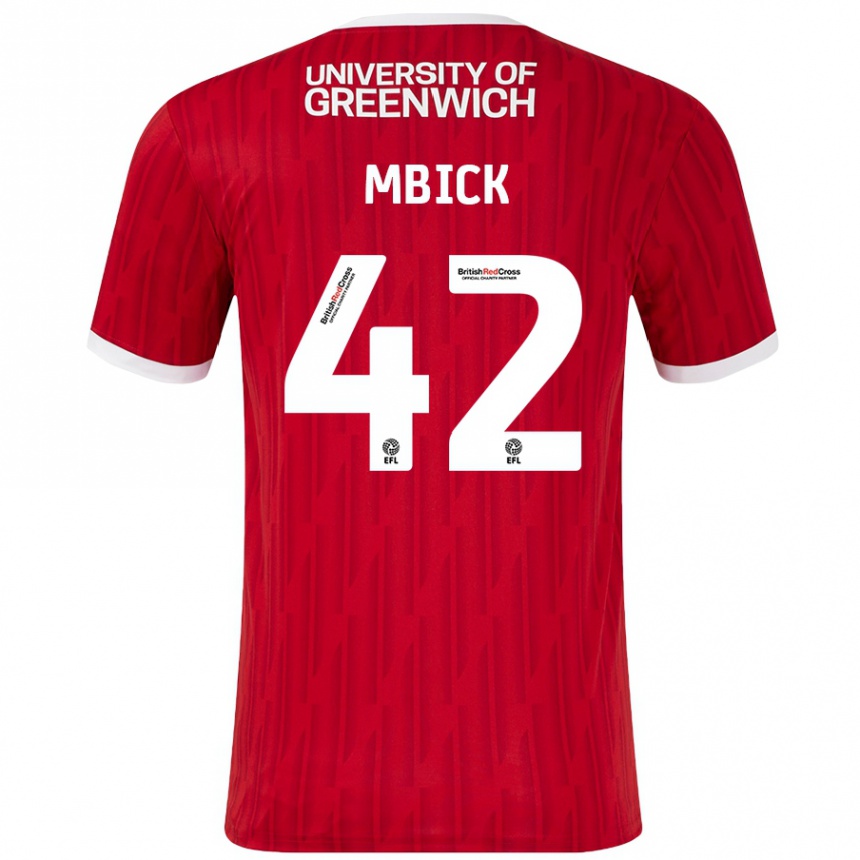 Kinder Fußball Micah Mbick #42 Rot Weiß Heimtrikot Trikot 2024/25 T-Shirt Luxemburg