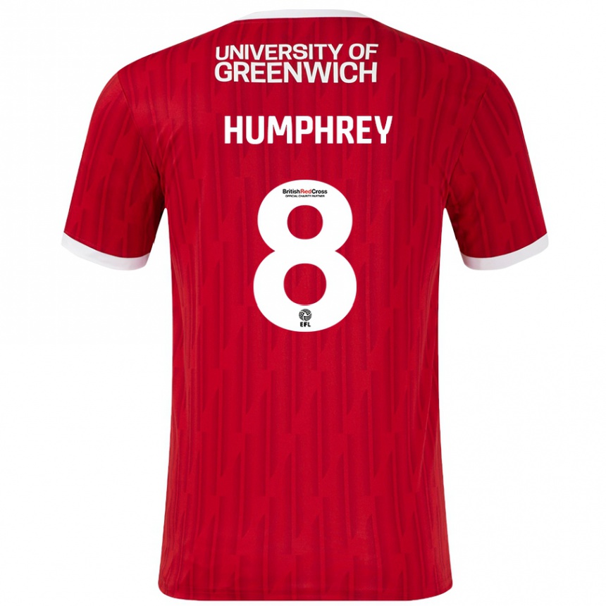 Kinder Fußball Carla Humphrey #8 Rot Weiß Heimtrikot Trikot 2024/25 T-Shirt Luxemburg