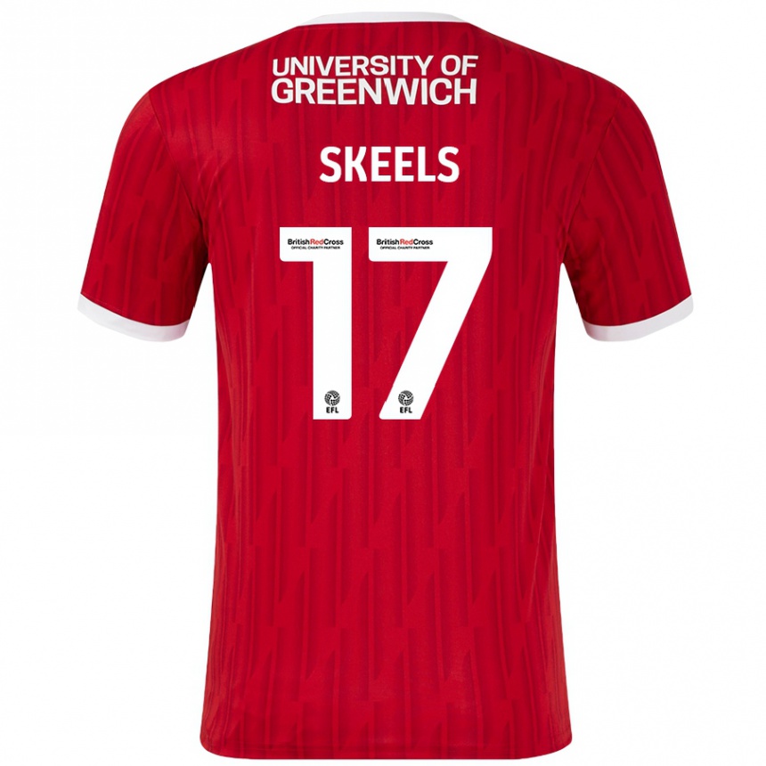 Kinder Fußball Kiera Skeels #17 Rot Weiß Heimtrikot Trikot 2024/25 T-Shirt Luxemburg