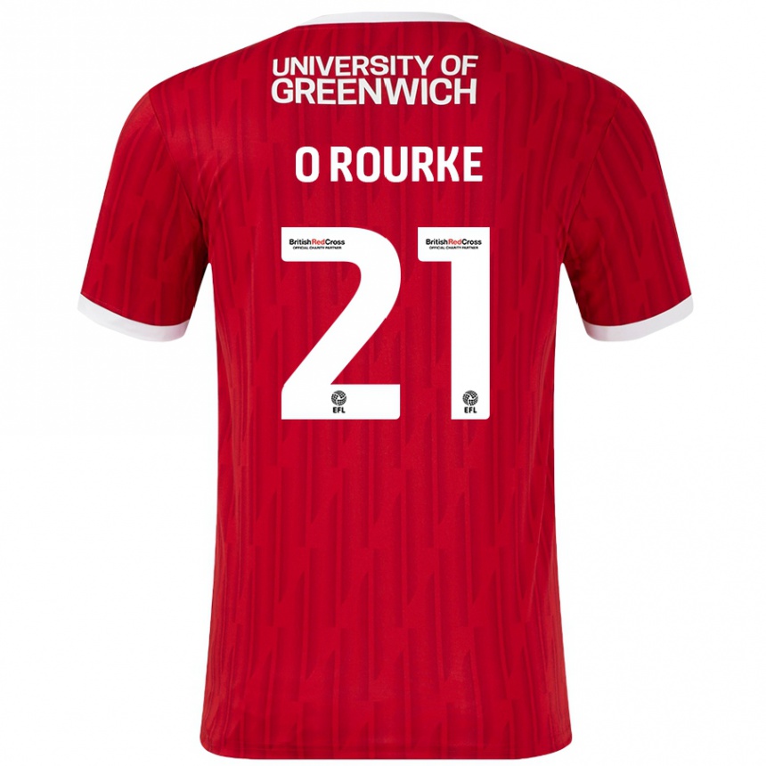 Kinder Fußball Sophie O'rourke #21 Rot Weiß Heimtrikot Trikot 2024/25 T-Shirt Luxemburg