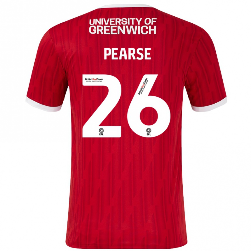 Kinder Fußball Gracie Pearse #26 Rot Weiß Heimtrikot Trikot 2024/25 T-Shirt Luxemburg