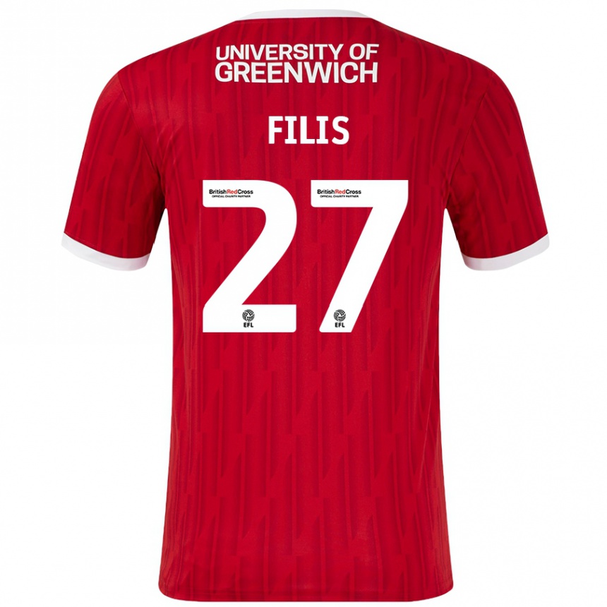 Kinder Fußball Melisa Filis #27 Rot Weiß Heimtrikot Trikot 2024/25 T-Shirt Luxemburg