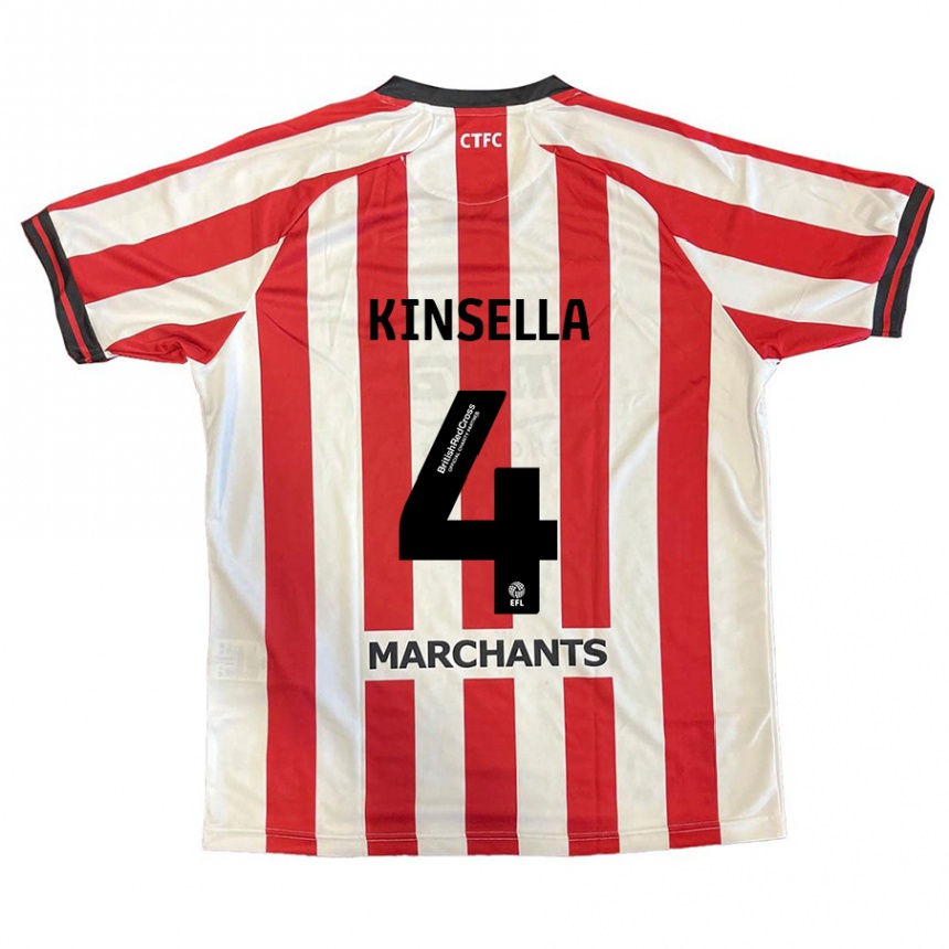 Kinder Fußball Liam Kinsella #4 Rot Weiß Heimtrikot Trikot 2024/25 T-Shirt Luxemburg