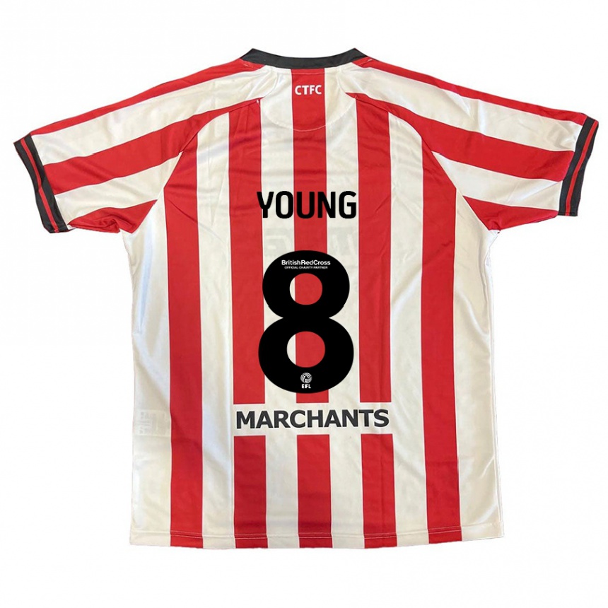 Kinder Fußball Luke Young #8 Rot Weiß Heimtrikot Trikot 2024/25 T-Shirt Luxemburg