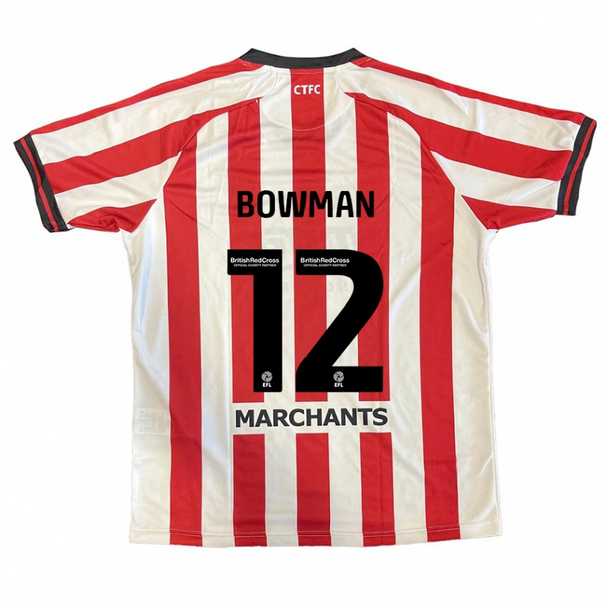 Kinder Fußball Ryan Bowman #12 Rot Weiß Heimtrikot Trikot 2024/25 T-Shirt Luxemburg