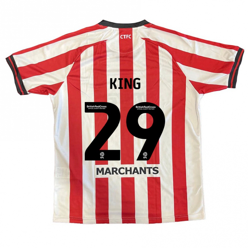 Kinder Fußball Tom King #29 Rot Weiß Heimtrikot Trikot 2024/25 T-Shirt Luxemburg