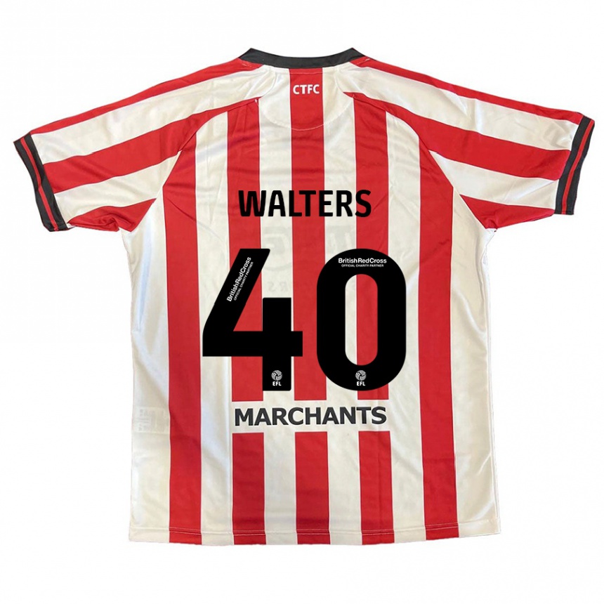 Kinder Fußball Cameron Walters #40 Rot Weiß Heimtrikot Trikot 2024/25 T-Shirt Luxemburg