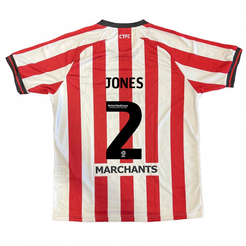 Kinder Fußball Courtney Jones #2 Rot Weiß Heimtrikot Trikot 2024/25 T-Shirt Luxemburg