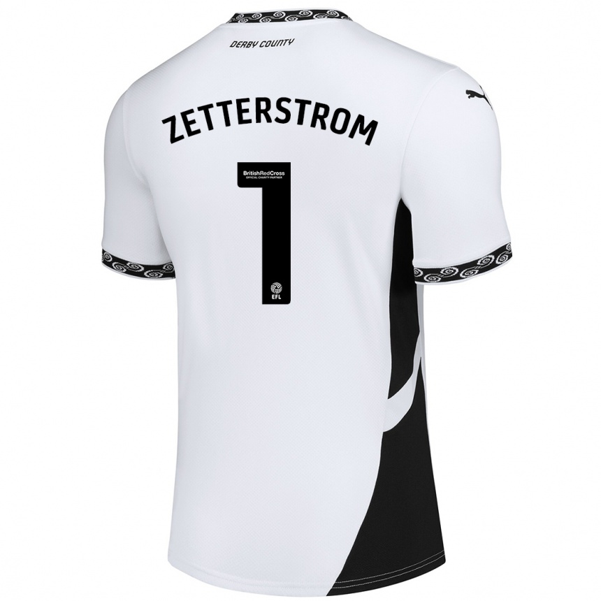 Kinder Fußball Jacob Widell Zetterström #1 Weiß Schwarz Heimtrikot Trikot 2024/25 T-Shirt Luxemburg