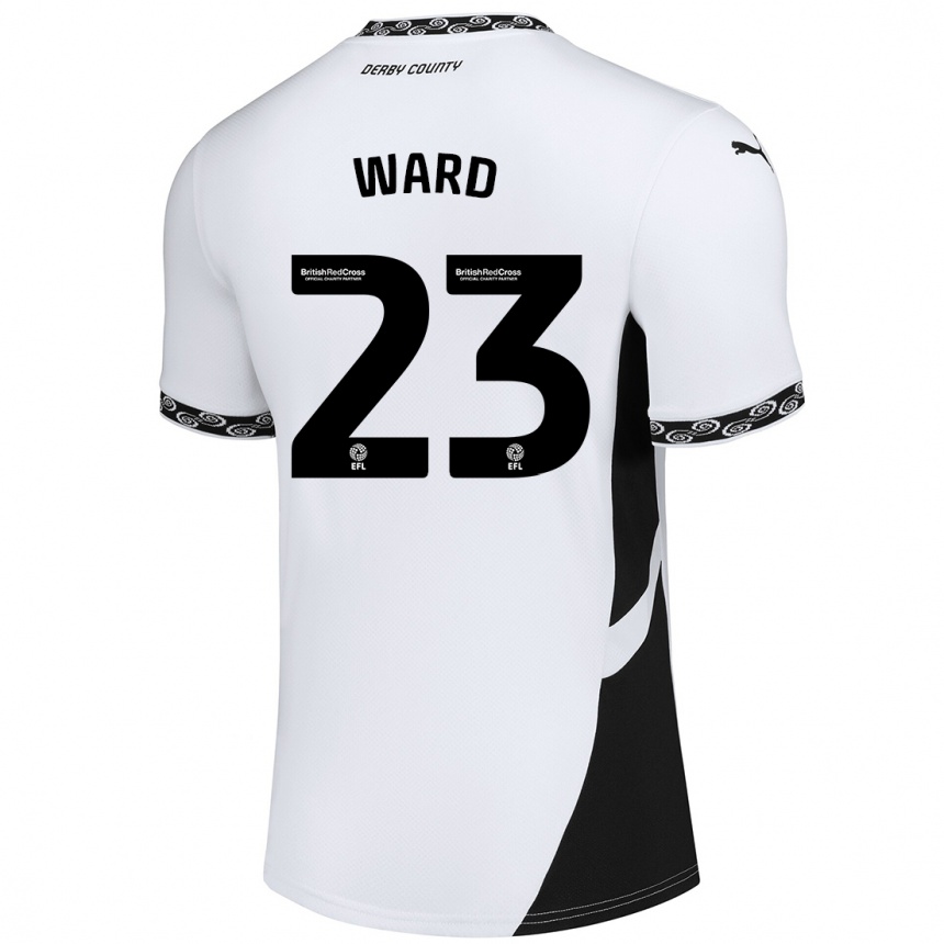 Kinder Fußball Joe Ward #23 Weiß Schwarz Heimtrikot Trikot 2024/25 T-Shirt Luxemburg