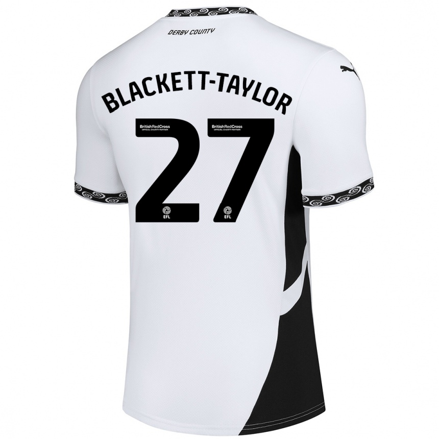 Kinder Fußball Corey Blackett-Taylor #27 Weiß Schwarz Heimtrikot Trikot 2024/25 T-Shirt Luxemburg