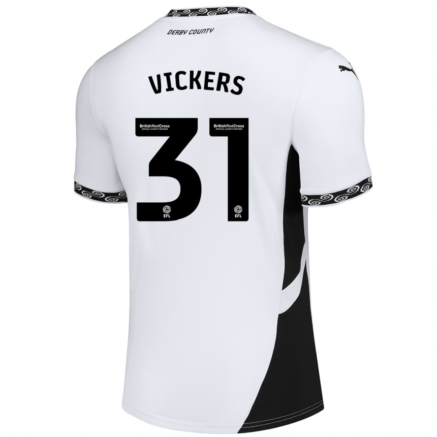 Kinder Fußball Josh Vickers #31 Weiß Schwarz Heimtrikot Trikot 2024/25 T-Shirt Luxemburg