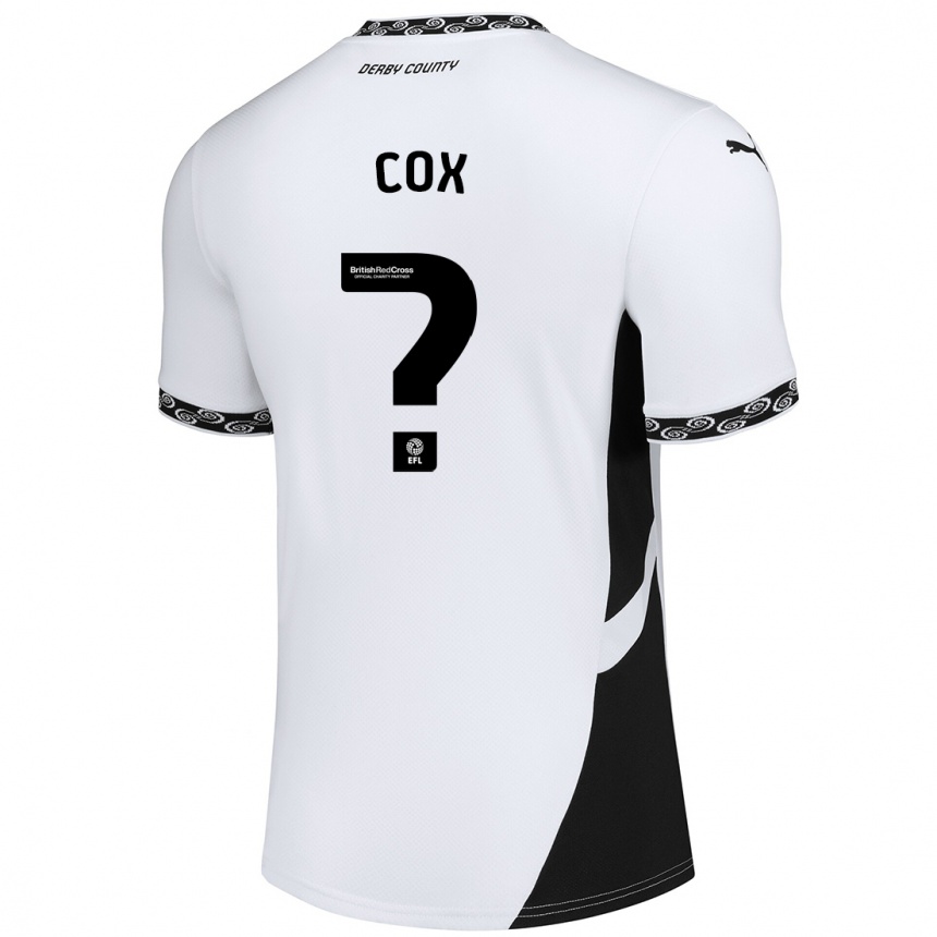 Kinder Fußball Daniel Cox #0 Weiß Schwarz Heimtrikot Trikot 2024/25 T-Shirt Luxemburg