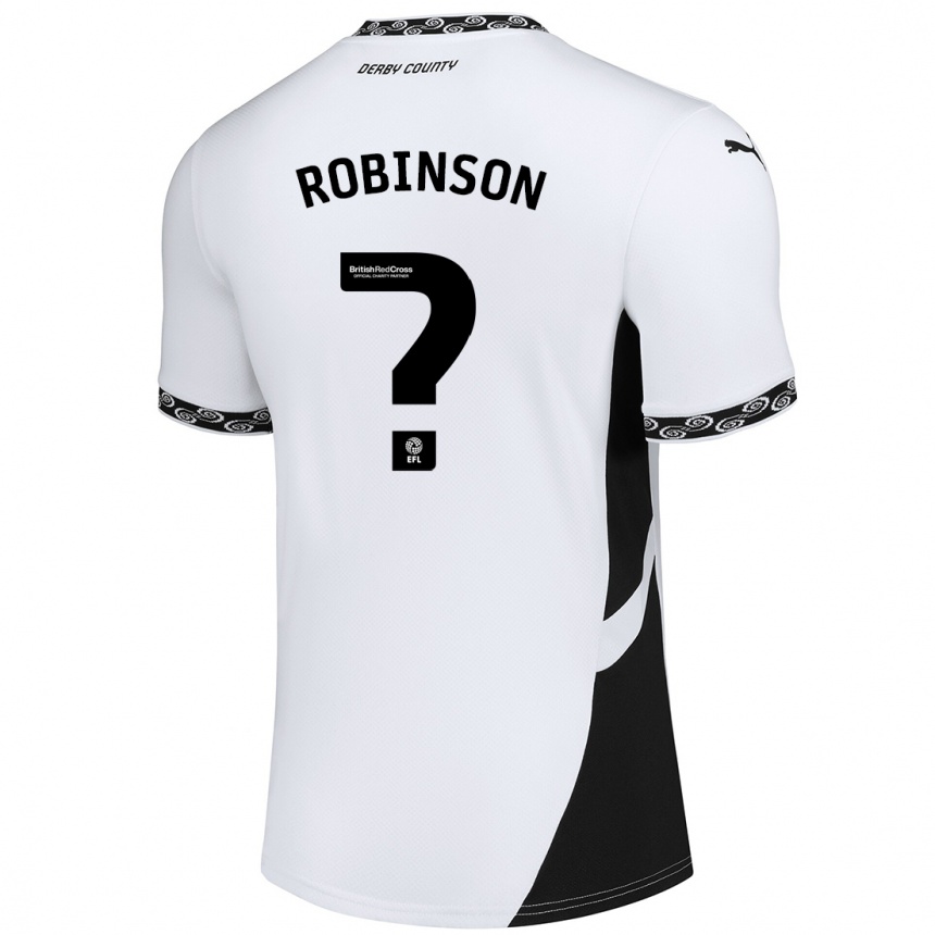 Kinder Fußball Keilen Robinson #0 Weiß Schwarz Heimtrikot Trikot 2024/25 T-Shirt Luxemburg