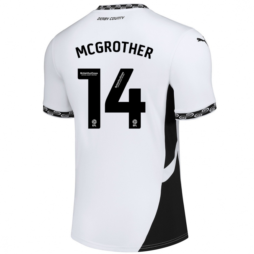 Kinder Fußball Becky Mcgrother #14 Weiß Schwarz Heimtrikot Trikot 2024/25 T-Shirt Luxemburg