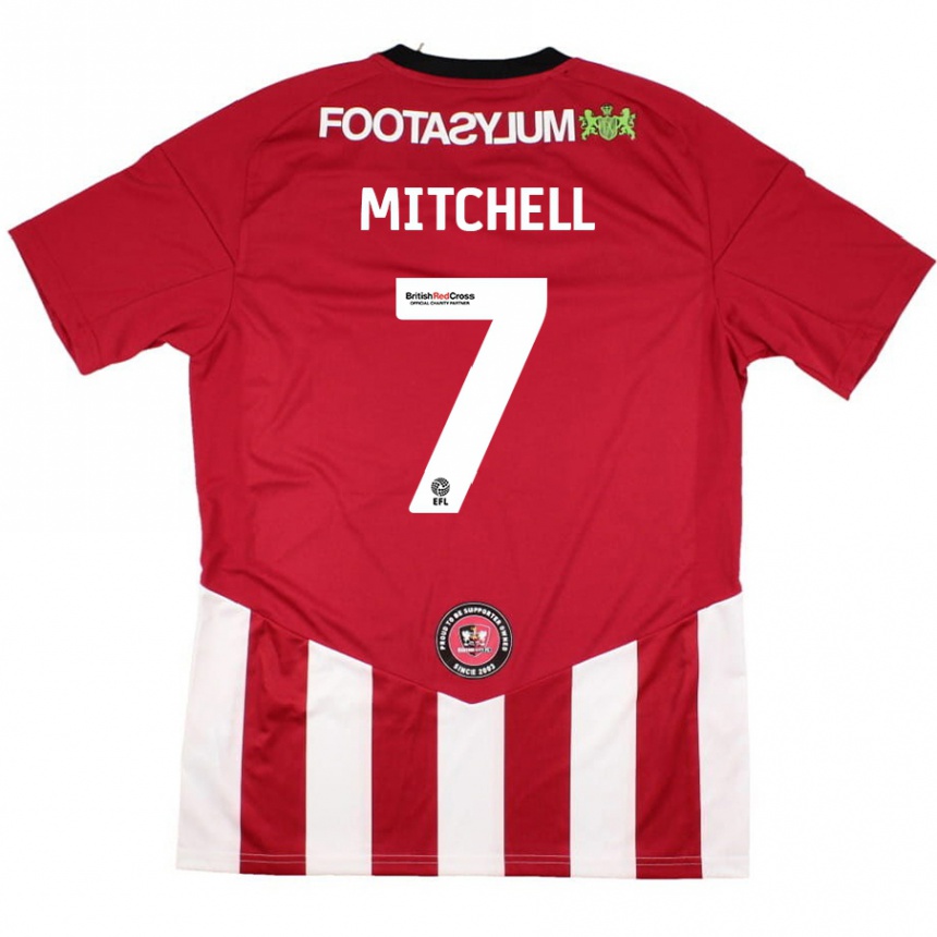 Kinder Fußball Demetri Mitchell #7 Rot Weiß Heimtrikot Trikot 2024/25 T-Shirt Luxemburg