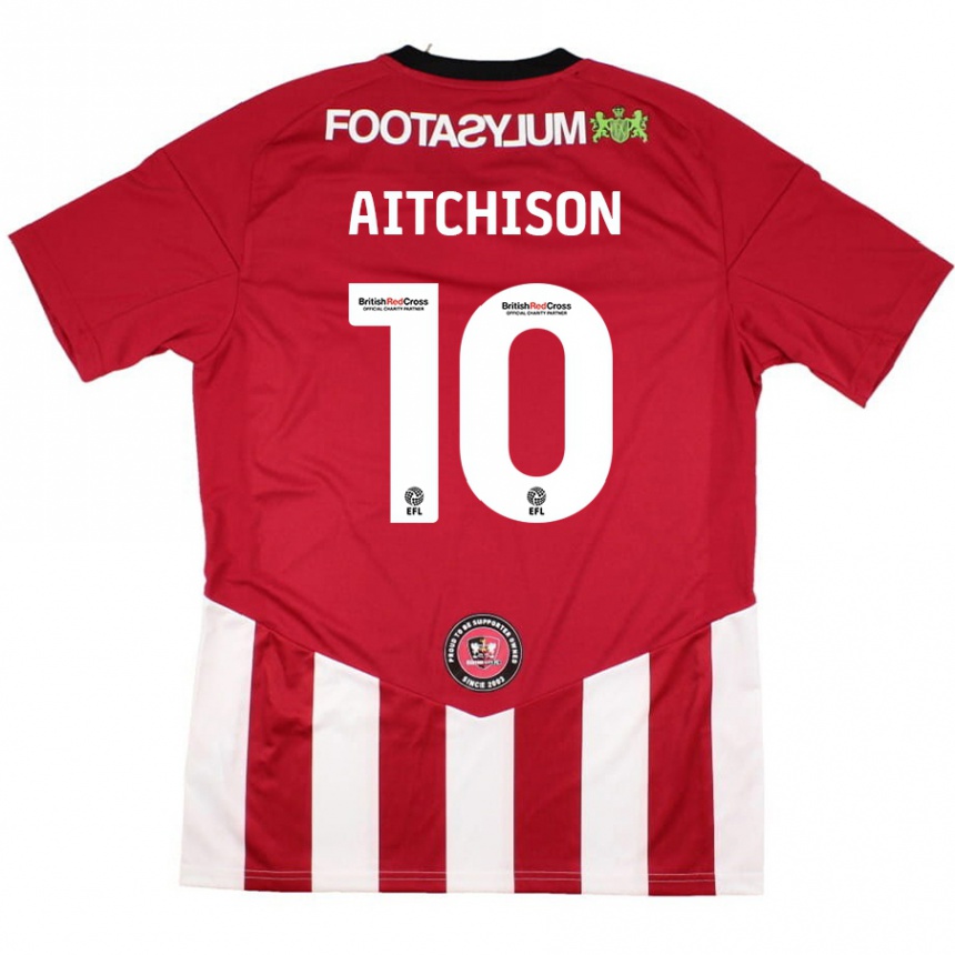 Kinder Fußball Jack Aitchison #10 Rot Weiß Heimtrikot Trikot 2024/25 T-Shirt Luxemburg