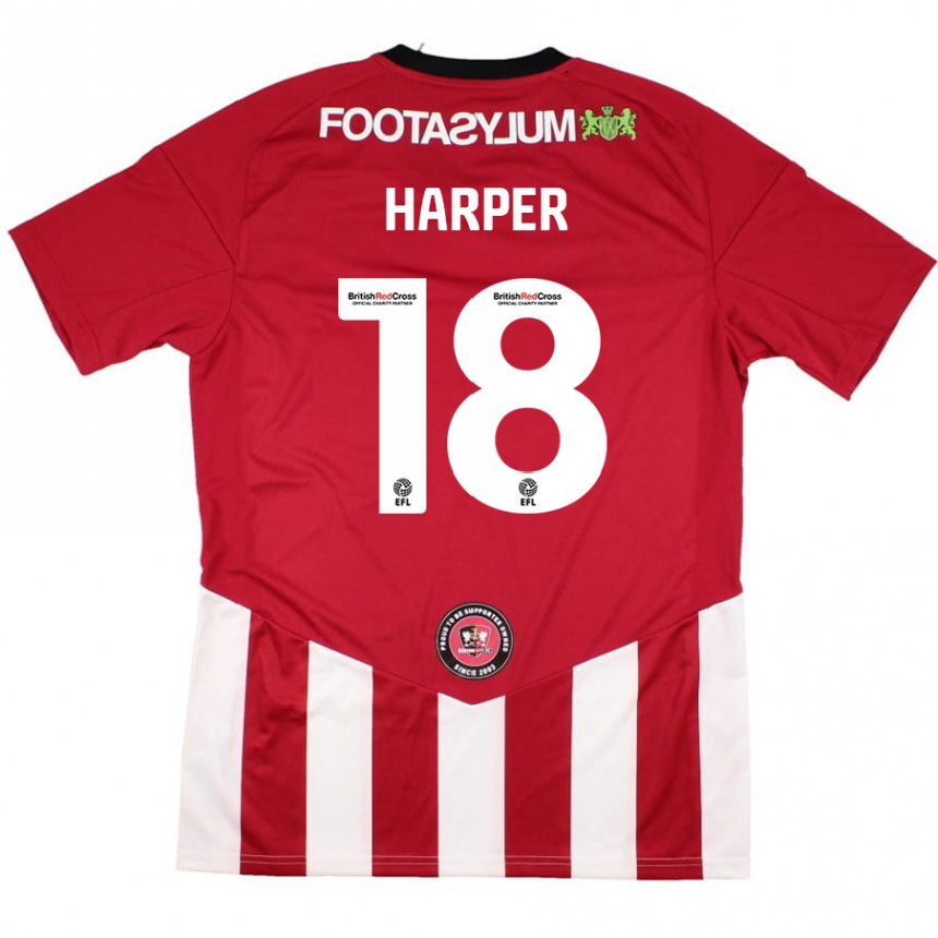 Kinder Fußball Vincent Harper #18 Rot Weiß Heimtrikot Trikot 2024/25 T-Shirt Luxemburg