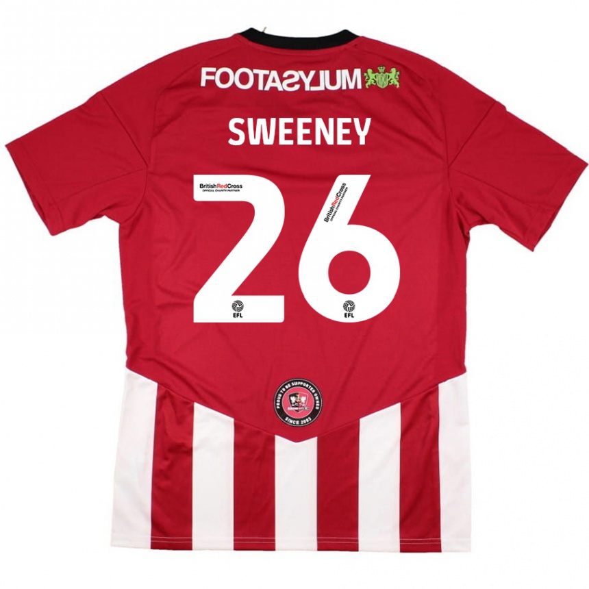 Kinder Fußball Pierce Sweeney #26 Rot Weiß Heimtrikot Trikot 2024/25 T-Shirt Luxemburg