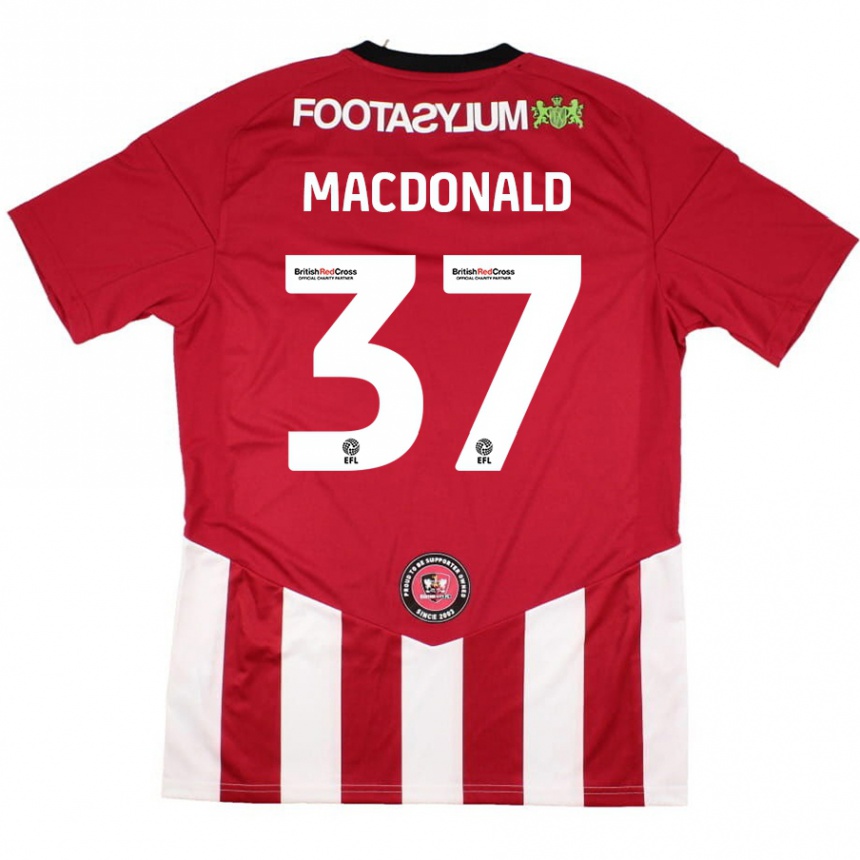 Kinder Fußball Shaun Macdonald #37 Rot Weiß Heimtrikot Trikot 2024/25 T-Shirt Luxemburg