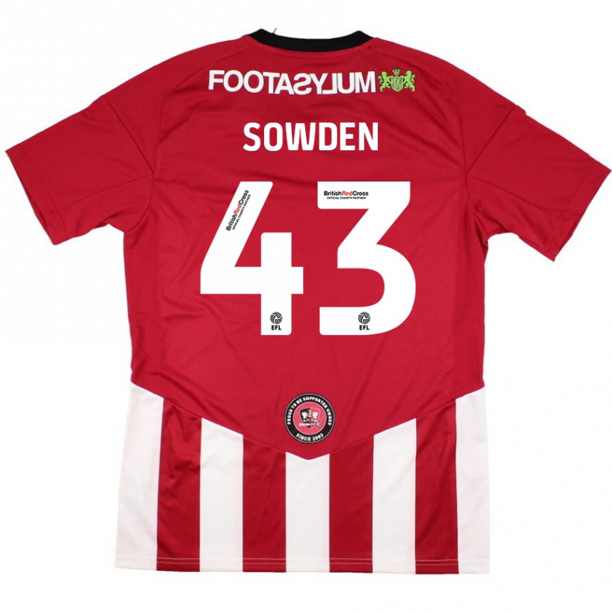 Kinder Fußball Andrew Sowden #43 Rot Weiß Heimtrikot Trikot 2024/25 T-Shirt Luxemburg