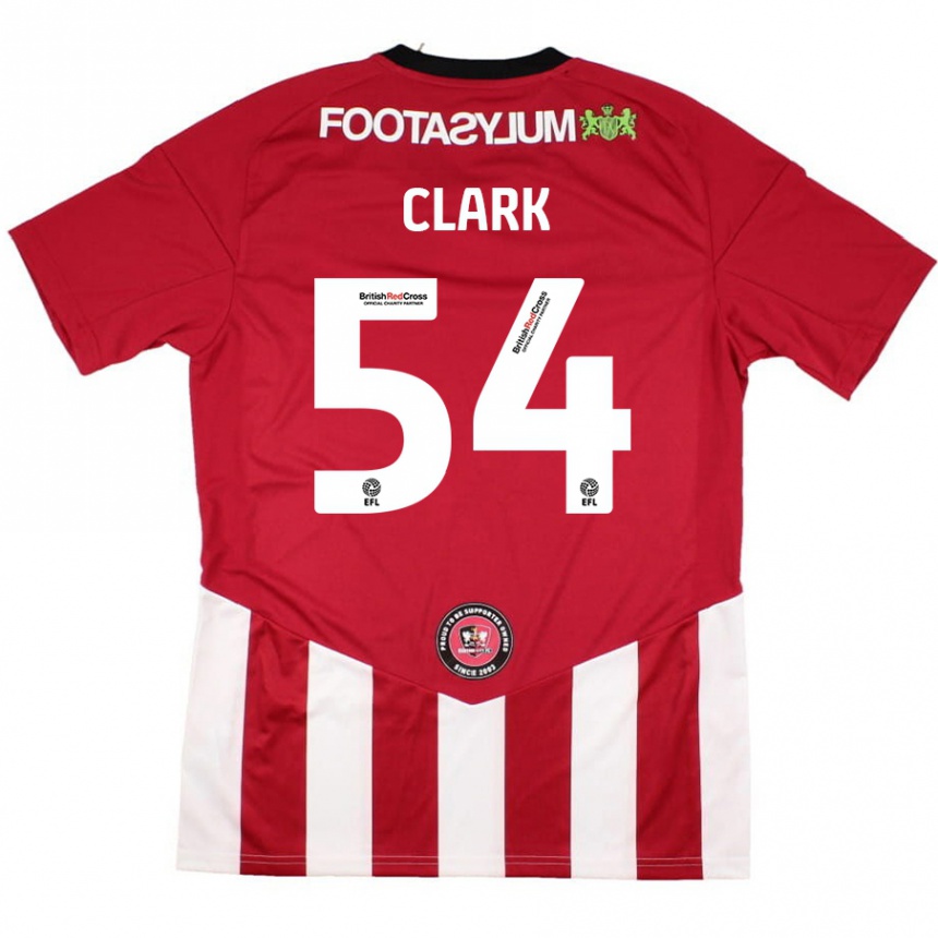 Kinder Fußball Max Clark #54 Rot Weiß Heimtrikot Trikot 2024/25 T-Shirt Luxemburg