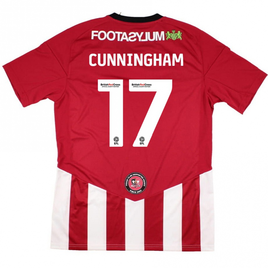 Kinder Fußball Zoe Cunningham #17 Rot Weiß Heimtrikot Trikot 2024/25 T-Shirt Luxemburg