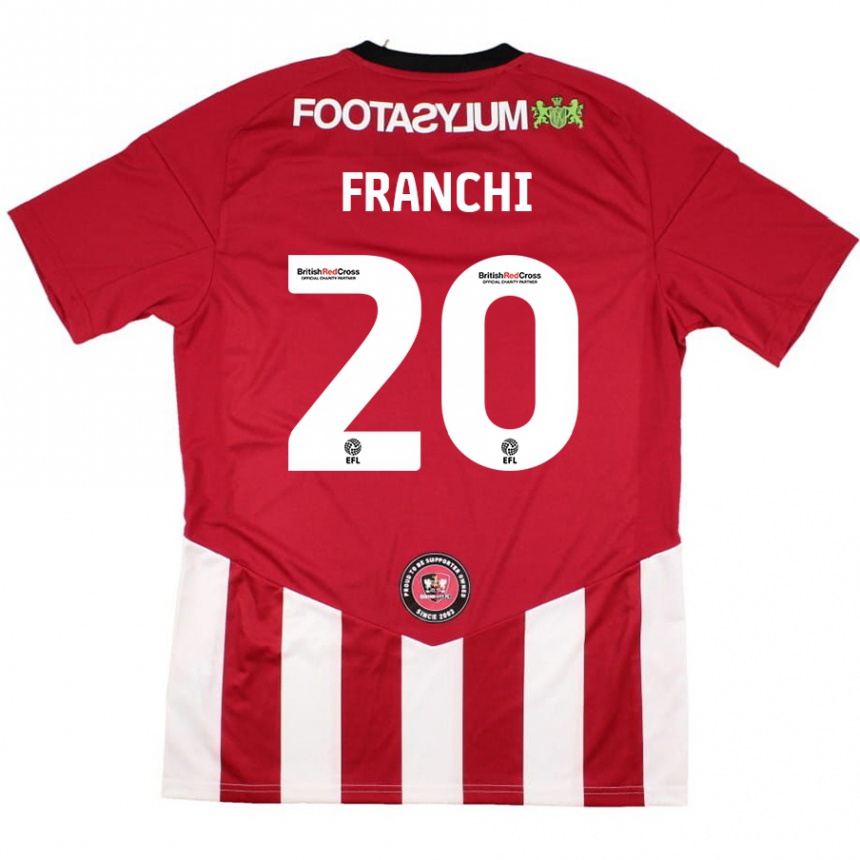 Kinder Fußball Matilda Franchi #20 Rot Weiß Heimtrikot Trikot 2024/25 T-Shirt Luxemburg