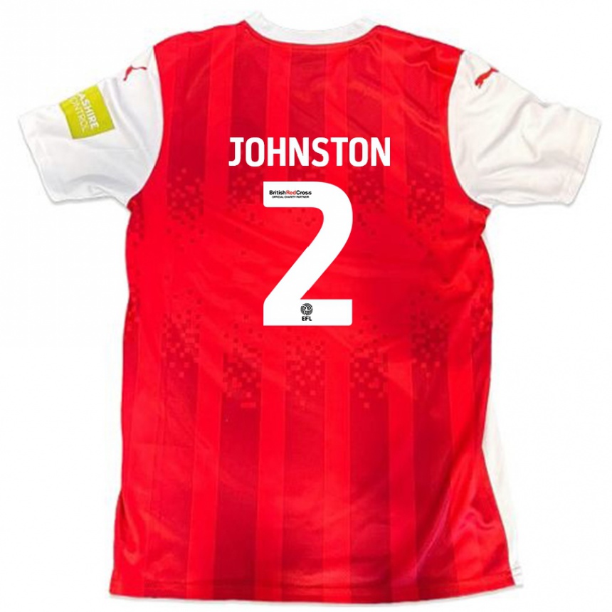 Kinder Fußball Carl Johnston #2 Rot Weiß Heimtrikot Trikot 2024/25 T-Shirt Luxemburg