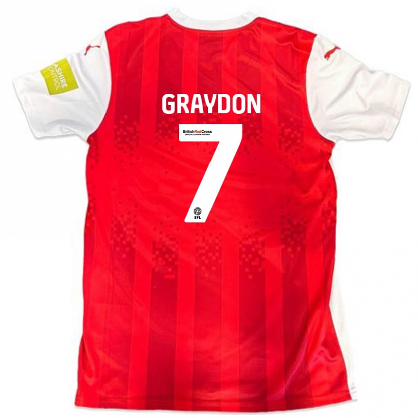 Kinder Fußball Ryan Graydon #7 Rot Weiß Heimtrikot Trikot 2024/25 T-Shirt Luxemburg