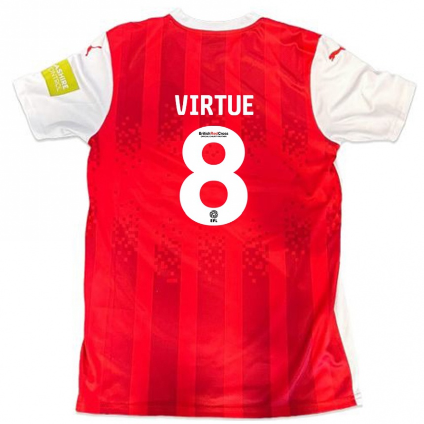 Kinder Fußball Matty Virtue #8 Rot Weiß Heimtrikot Trikot 2024/25 T-Shirt Luxemburg