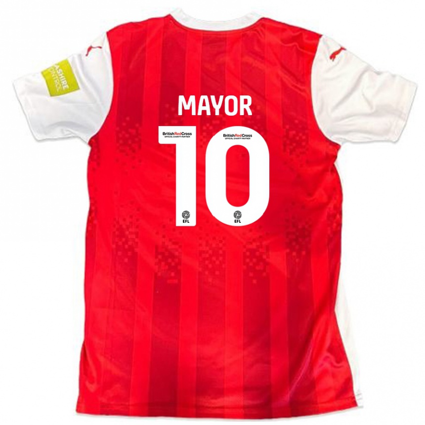 Kinder Fußball Danny Mayor #10 Rot Weiß Heimtrikot Trikot 2024/25 T-Shirt Luxemburg