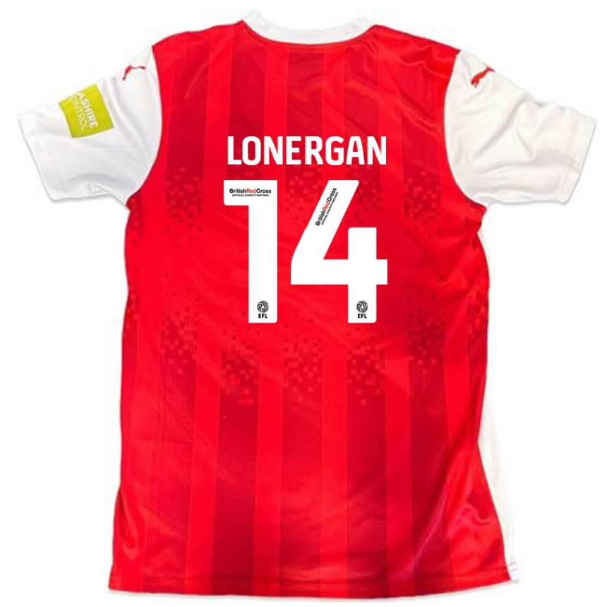 Kinder Fußball Tommy Lonergan #14 Rot Weiß Heimtrikot Trikot 2024/25 T-Shirt Luxemburg