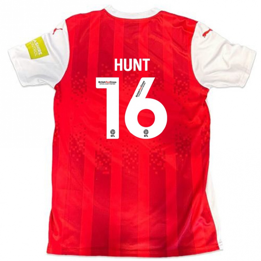 Kinder Fußball Mackenzie Hunt #16 Rot Weiß Heimtrikot Trikot 2024/25 T-Shirt Luxemburg