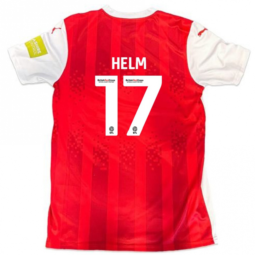 Kinder Fußball Mark Helm #17 Rot Weiß Heimtrikot Trikot 2024/25 T-Shirt Luxemburg