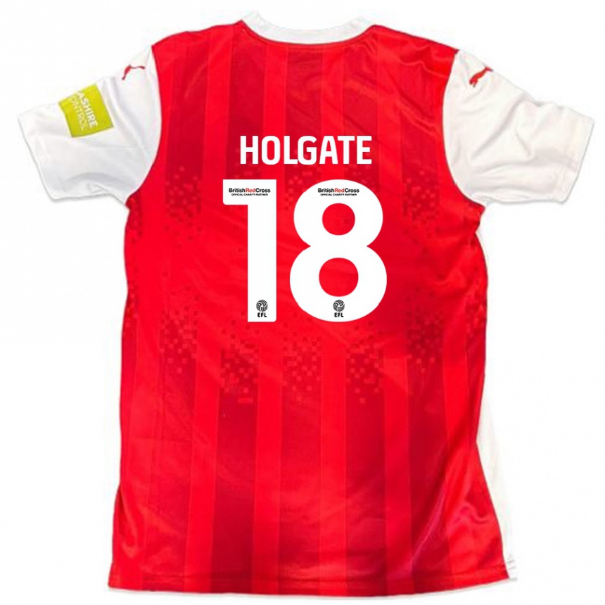 Kinder Fußball Harrison Holgate #18 Rot Weiß Heimtrikot Trikot 2024/25 T-Shirt Luxemburg